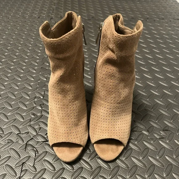 Jessica Simpson Suede Ankle Booties in Beige - Picture 2 of 6